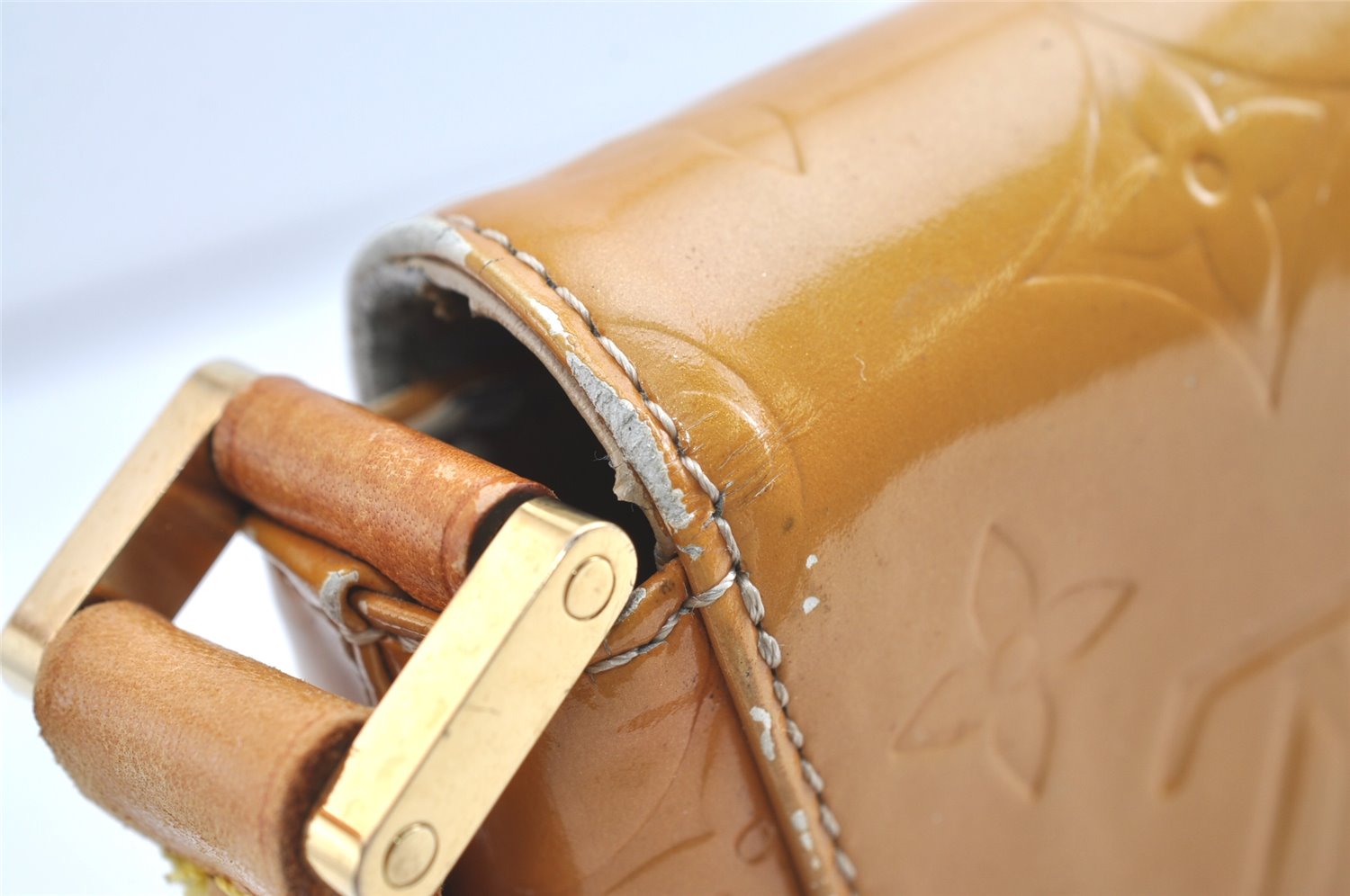 Auth Louis Vuitton Vernis Thompson Street Shoulder Bag Yellow M91008 LV 8398J