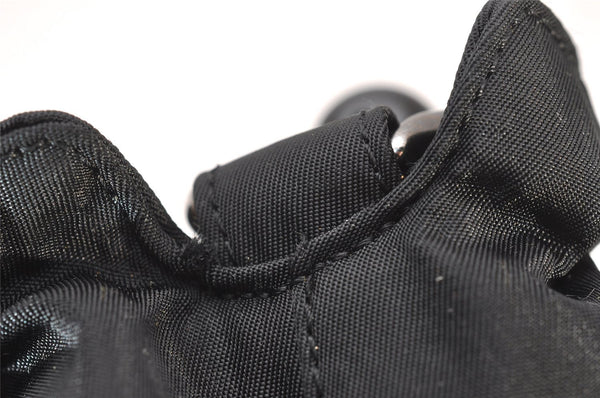 Authentic Christian Dior Maris Pearl Hand Bag Purse Nylon Black Junk 8399I