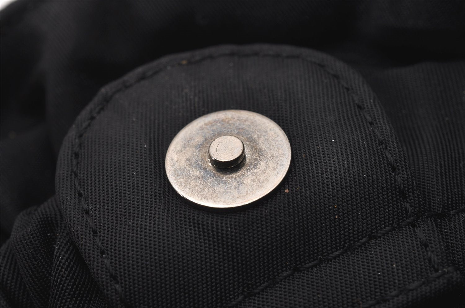 Authentic Christian Dior Maris Pearl Hand Bag Purse Nylon Black Junk 8399I