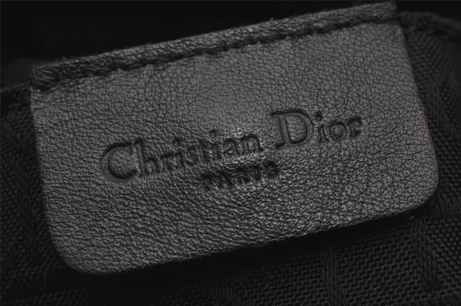 Authentic Christian Dior Maris Pearl Hand Bag Purse Nylon Black Junk 8399I