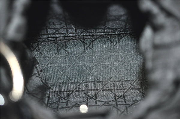 Authentic Christian Dior Maris Pearl Hand Bag Purse Nylon Black Junk 8399I