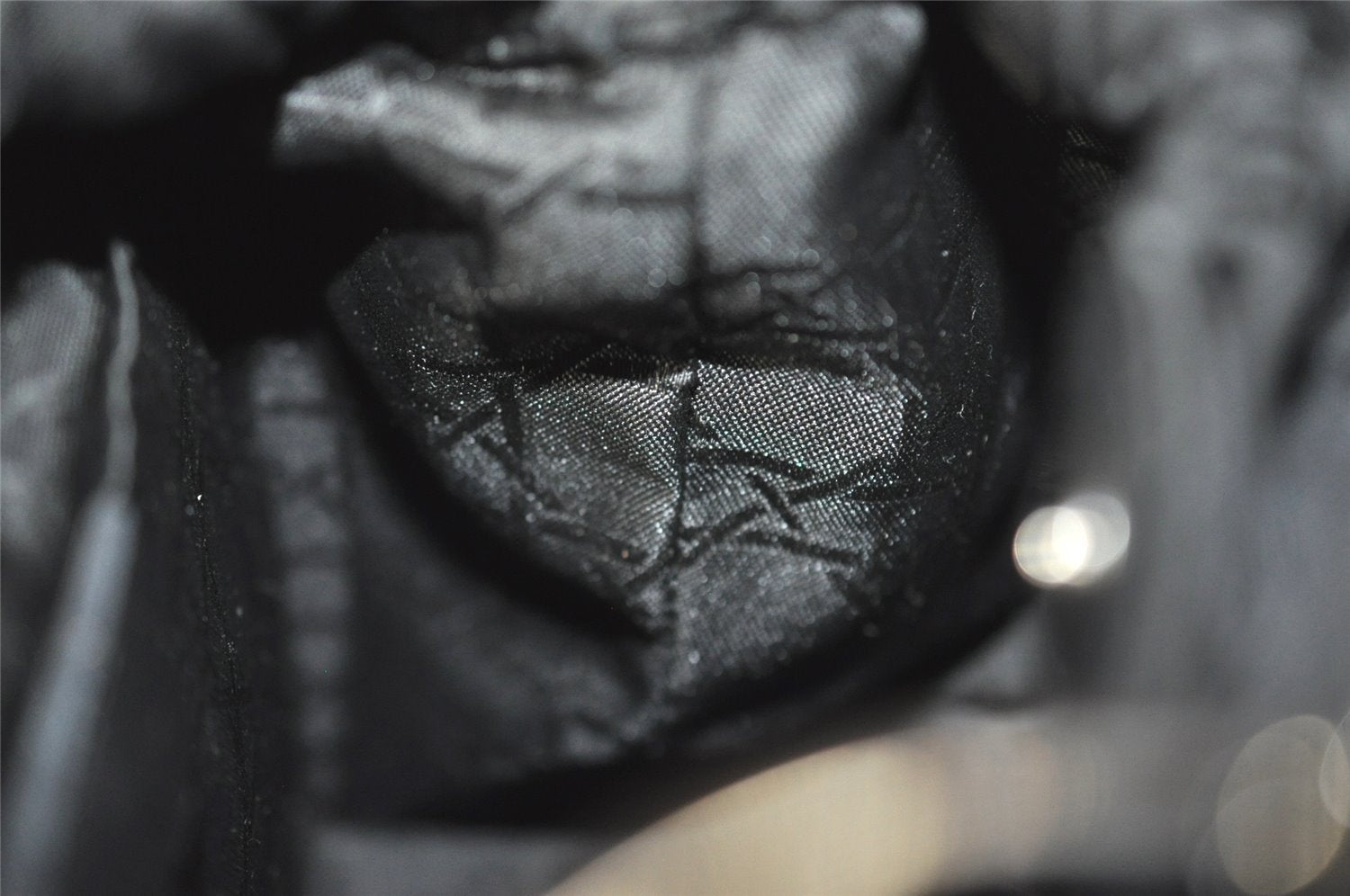 Authentic Christian Dior Maris Pearl Hand Bag Purse Nylon Black Junk 8399I