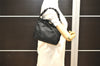 Authentic Christian Dior Maris Pearl Hand Bag Purse Nylon Black Junk 8399I