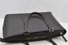 Authentic BURBERRY Vintage Leather Hand Bag Purse Black Brown 8400I