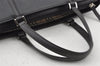 Authentic BURBERRY Vintage Leather Hand Bag Purse Black Brown 8400I