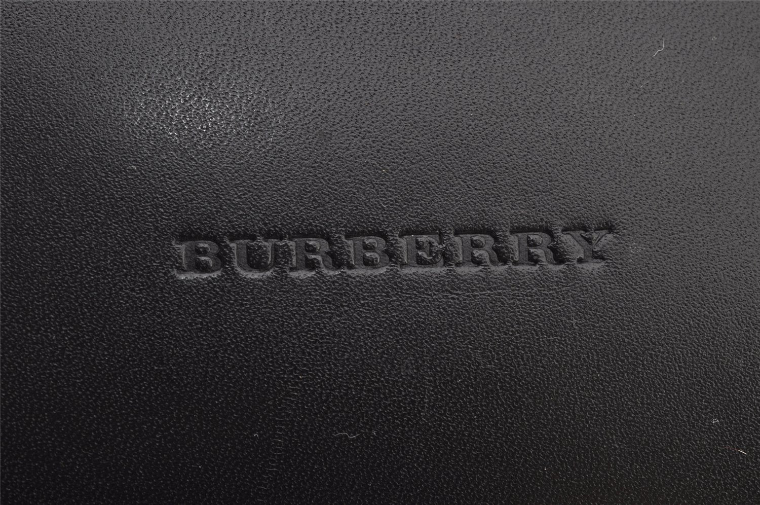 Authentic BURBERRY Vintage Leather Hand Bag Purse Black Brown 8400I