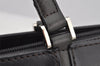 Authentic BURBERRY Vintage Leather Hand Bag Purse Black Brown 8400I