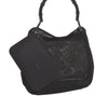 Authentic GUCCI Bamboo Shoulder Hand Bag Purse Mesh Leather 0015638 Black 8401I