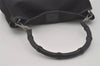 Authentic GUCCI Bamboo Shoulder Hand Bag Purse Mesh Leather 0015638 Black 8401I
