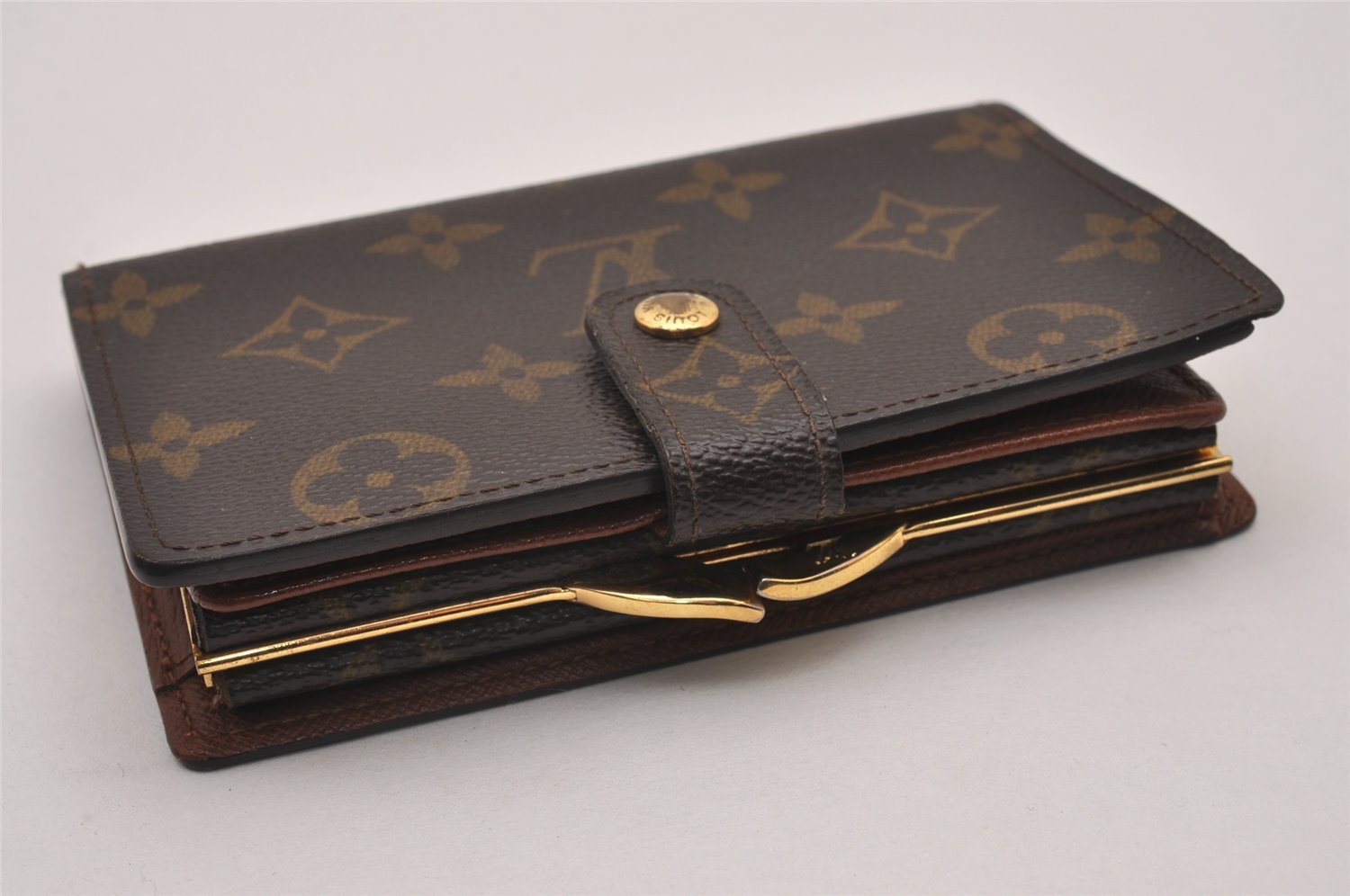 Auth Louis Vuitton Monogram Porte Monnaie Billets Viennois M61663 Wallet 8403I