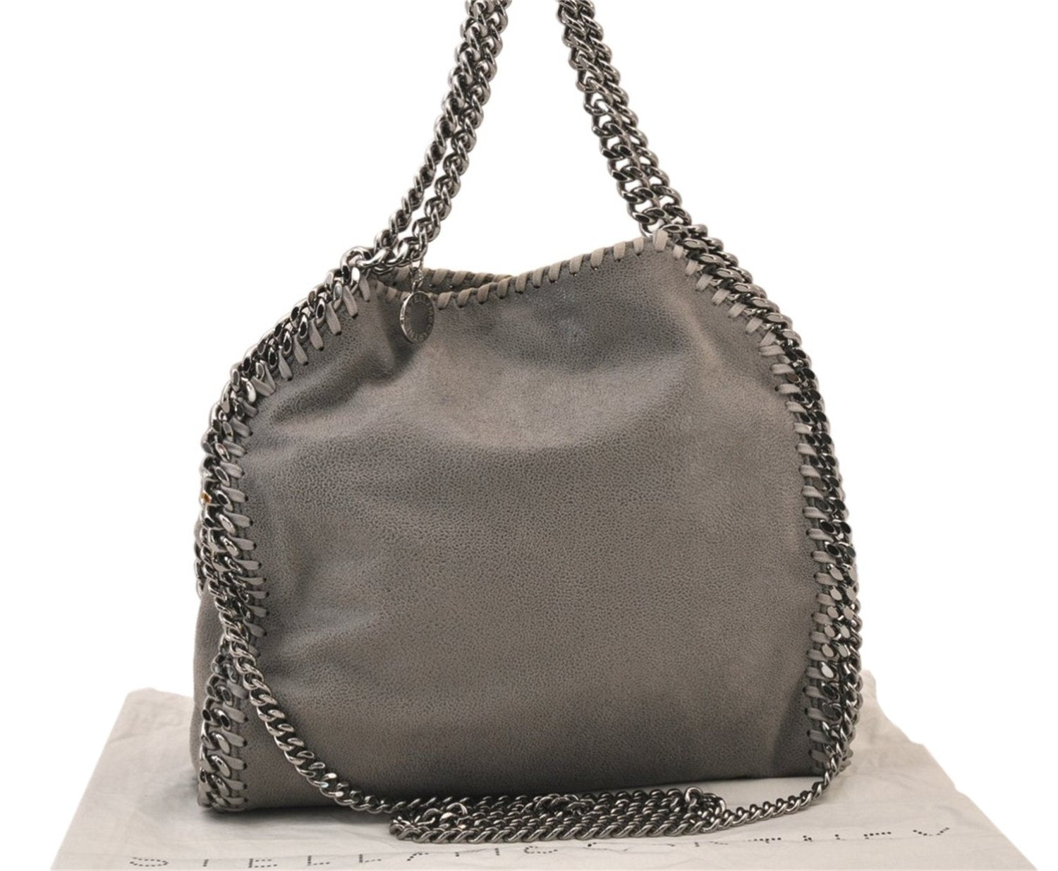 Authentic Stella McCartney Falabella Mini Shoulder Hand Bag Leather Gray 8403M