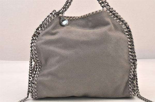 Authentic Stella McCartney Falabella Mini Shoulder Hand Bag Leather Gray 8403M
