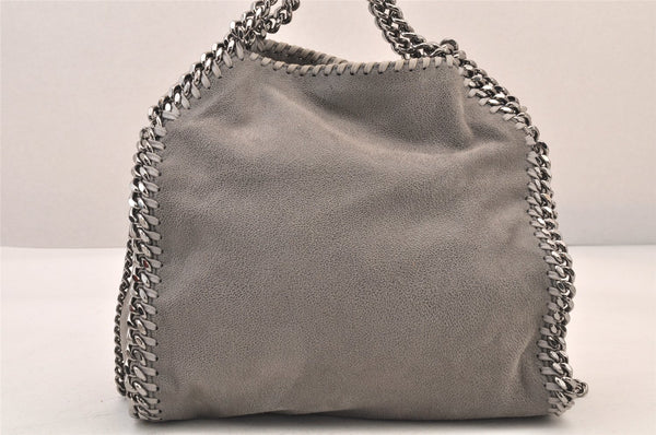 Authentic Stella McCartney Falabella Mini Shoulder Hand Bag Leather Gray 8403M