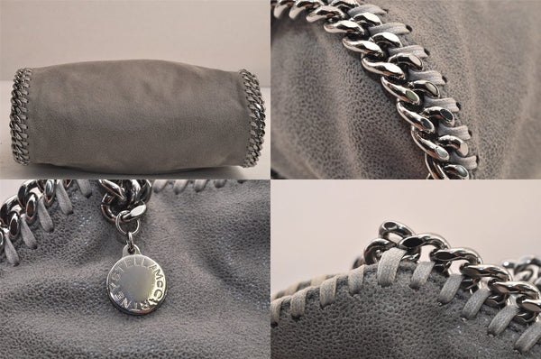 Authentic Stella McCartney Falabella Mini Shoulder Hand Bag Leather Gray 8403M