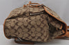 Authentic COACH Signature Backpack Purse Canvas Leather 06080 Brown 8405J