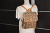 Authentic COACH Signature Backpack Purse Canvas Leather 06080 Brown 8405J