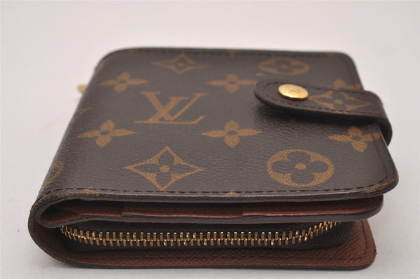 Authentic Louis Vuitton Monogram Compact Zip Bifold Wallet Purse M61667 LV 8406I