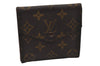 Authentic Louis Vuitton Monogram Porte Monnaie Billets Wallet M61660 LV 8407I