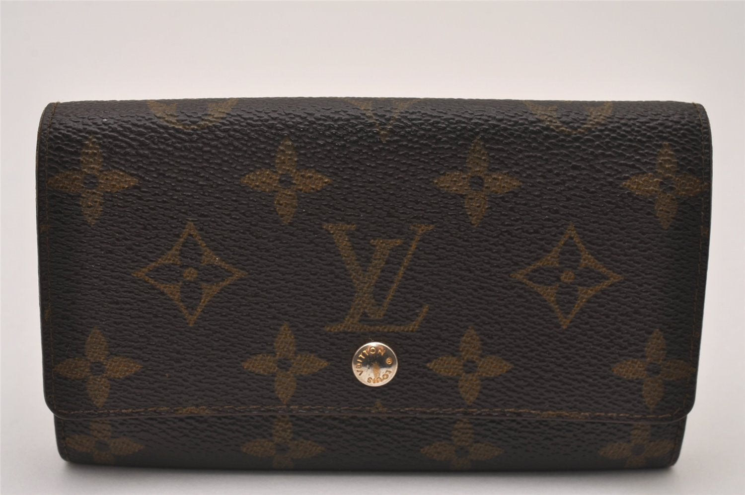 Authentic Louis Vuitton Monogram Porte Monnaie Zip Bifold Wallet M61735 LV 8408I