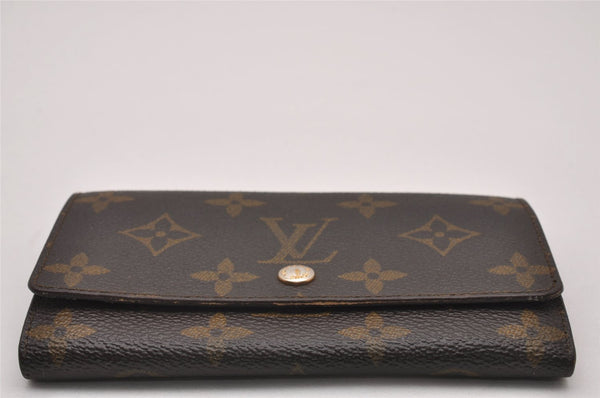 Authentic Louis Vuitton Monogram Porte Monnaie Zip Bifold Wallet M61735 LV 8408I