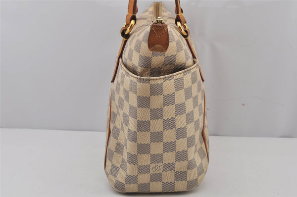Authentic Louis Vuitton Damier Azur Totally PM Tote Bag White N41280 LV 8408J