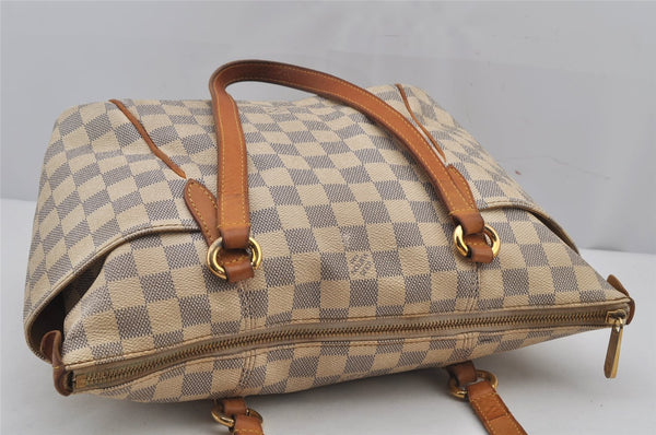 Authentic Louis Vuitton Damier Azur Totally PM Tote Bag White N41280 LV 8408J