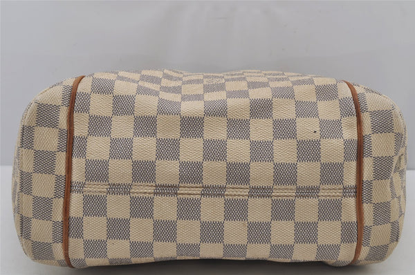 Authentic Louis Vuitton Damier Azur Totally PM Tote Bag White N41280 LV 8408J