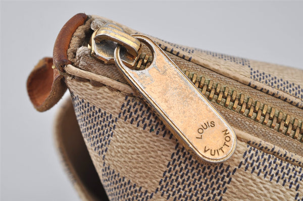 Authentic Louis Vuitton Damier Azur Totally PM Tote Bag White N41280 LV 8408J