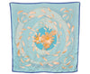 Authentic HERMES Carre 90 Scarf "au gr? du vent" Silk Blue 8410J