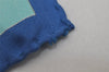 Authentic HERMES Carre 90 Scarf "au gr? du vent" Silk Blue 8410J