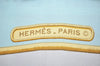 Authentic HERMES Carre 90 Scarf "Caraibes" Silk Light Blue 8411J