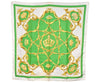 Authentic HERMES Carre 90 Scarf "Crowns" Silk White Green 8412J