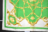 Authentic HERMES Carre 90 Scarf "Crowns" Silk White Green 8412J