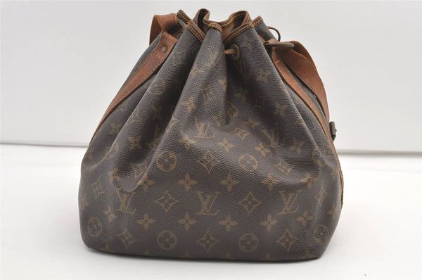 Authentic Louis Vuitton Monogram Petit Noe M42226 Shoulder Drawstring Bag 8413J