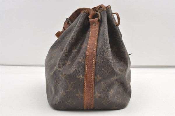 Authentic Louis Vuitton Monogram Petit Noe M42226 Shoulder Drawstring Bag 8413J
