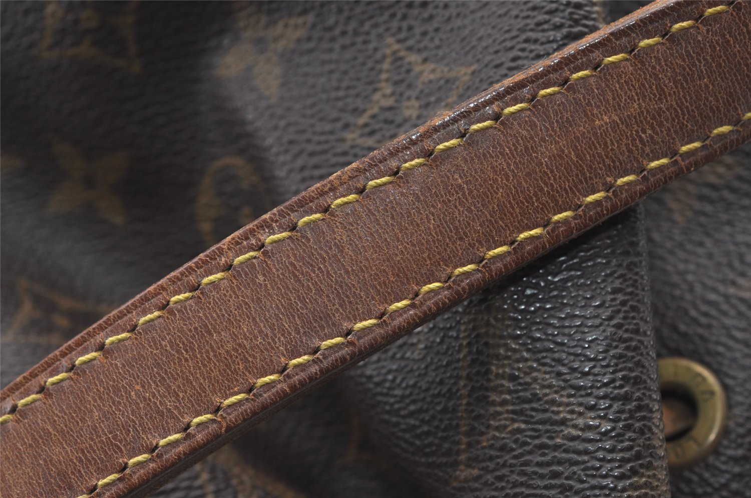 Authentic Louis Vuitton Monogram Petit Noe M42226 Shoulder Drawstring Bag 8413J