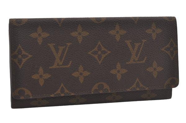 Authentic Louis Vuitton Monogram Porte Yen Long Wallet Purse M61820 LV 8415I