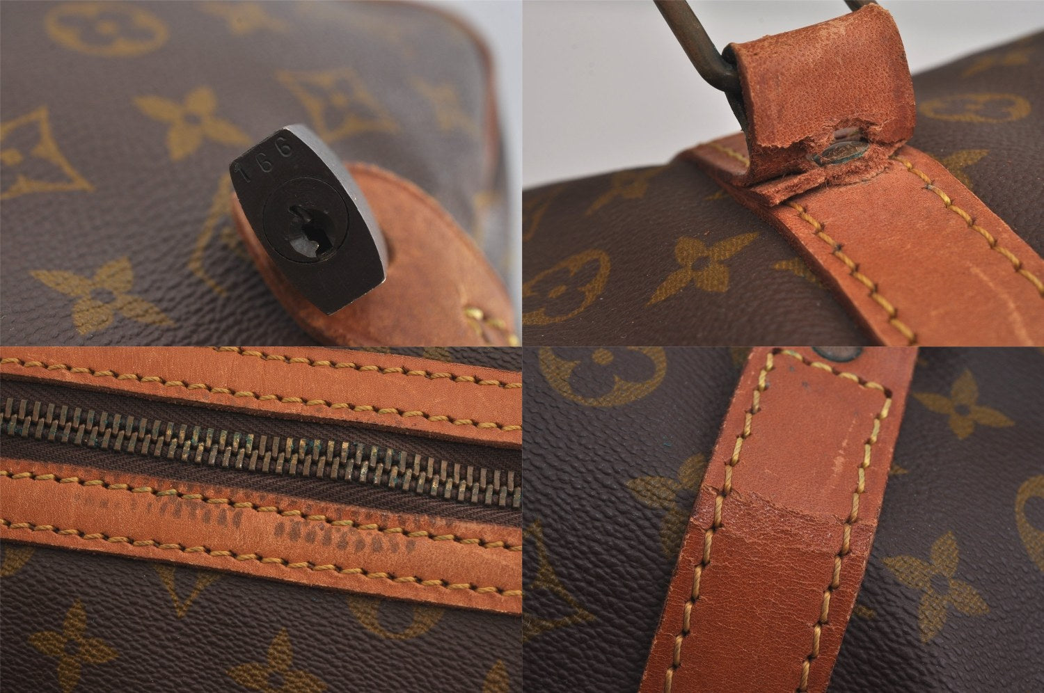 Authentic Louis Vuitton Monogram Sac Souple55 Hand Boston Bag Old Model LV 8415M