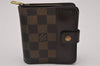 Authentic Louis Vuitton Damier Compact Zip Bifold Wallet Purse N61668 Junk 8416I