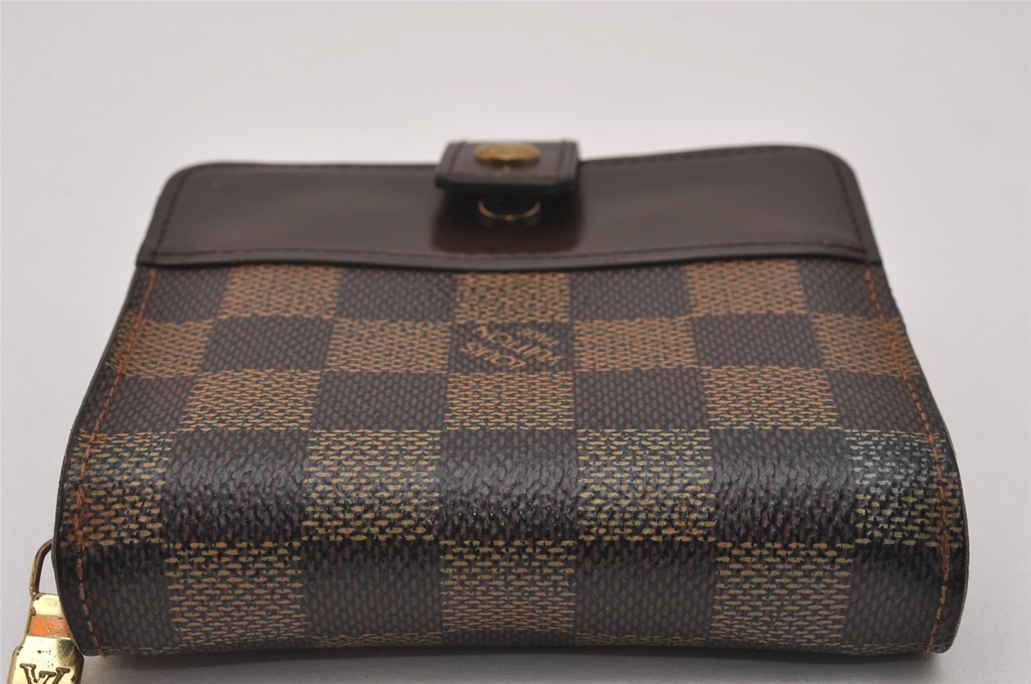 Authentic Louis Vuitton Damier Compact Zip Bifold Wallet Purse N61668 Junk 8416I