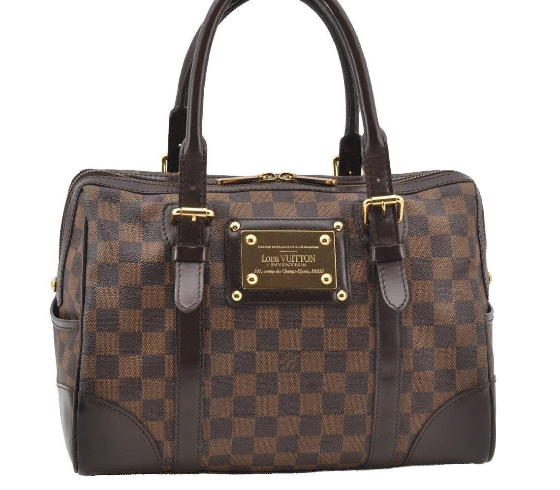 Authentic Louis Vuitton Damier Berkeley Hand Boston Bag Purse N52000 LV 8421I