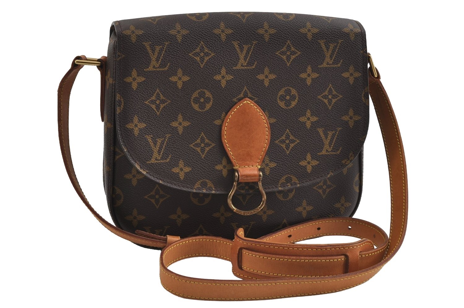 Authentic Louis Vuitton Monogram Saint Cloud GM M51242 Shoulder Cross Bag 8422I