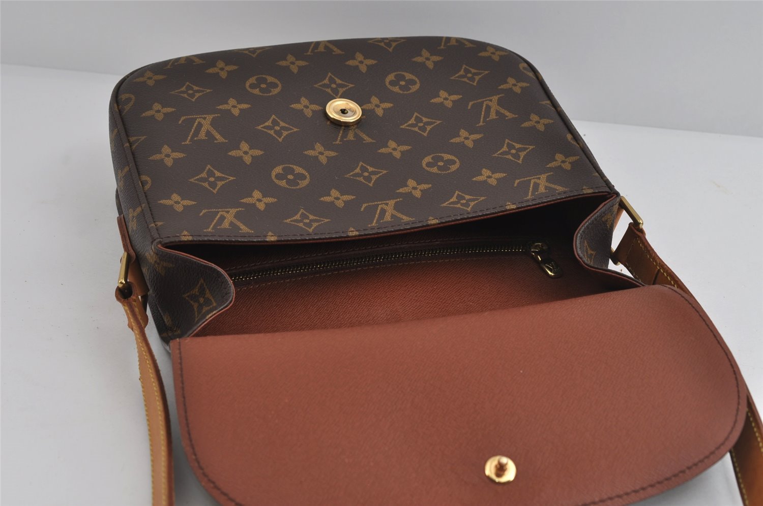 Authentic Louis Vuitton Monogram Saint Cloud GM M51242 Shoulder Cross Bag 8422I