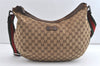 Authentic GUCCI Web Sherry Line Shoulder Cross Bag GG Canvas Leather Brown 8422J