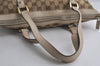 Authentic GUCCI Abbey Shoulder Tote Bag GG Canvas Leather 141470 Brown 8426I