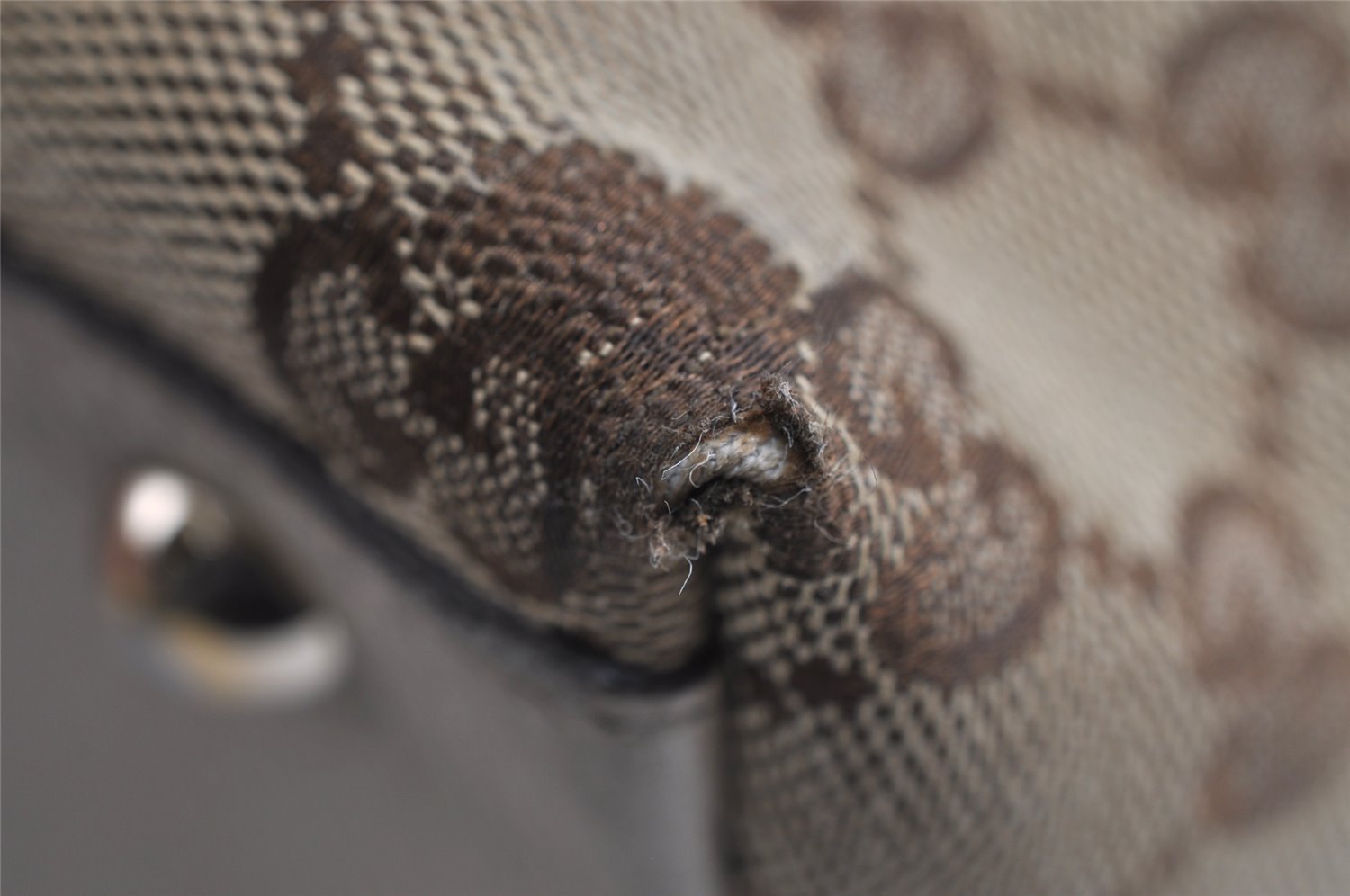 Authentic GUCCI Abbey Shoulder Tote Bag GG Canvas Leather 141470 Brown 8426I