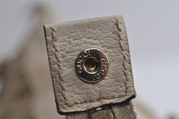 Authentic GUCCI Abbey Shoulder Tote Bag GG Canvas Leather 141470 Brown 8426I