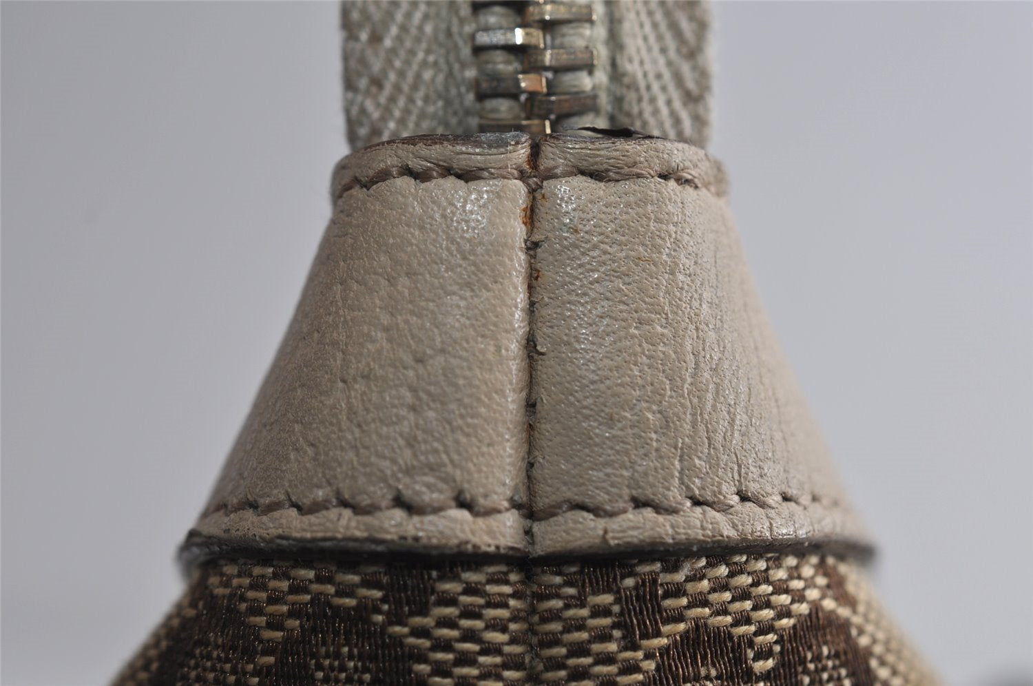 Authentic GUCCI Abbey Shoulder Tote Bag GG Canvas Leather 141470 Brown 8426I