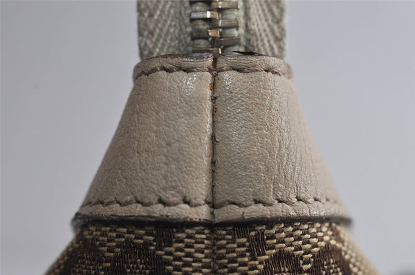 Authentic GUCCI Abbey Shoulder Tote Bag GG Canvas Leather 141470 Brown 8426I