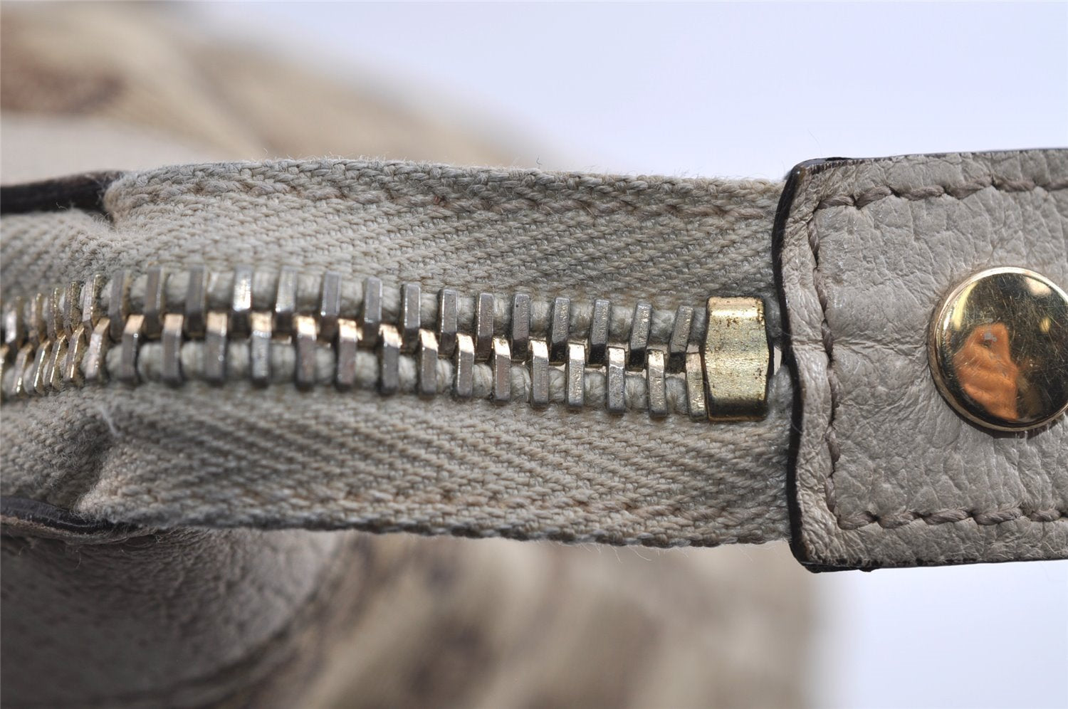 Authentic GUCCI Abbey Shoulder Tote Bag GG Canvas Leather 141470 Brown 8426I